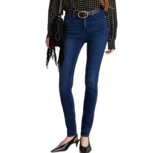 Madewell 10" High Rise Skinny Jeans Women's Size 26 Blue Dark Wash Stretch Denim